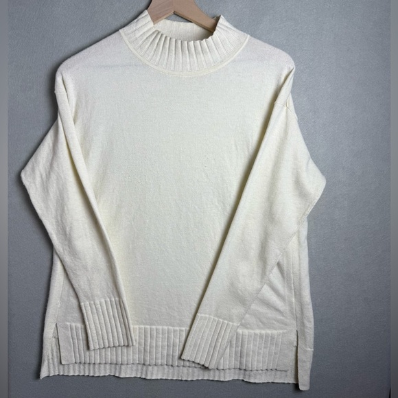 Caslon Women’s Mock Neck Tunic Sweater Ivory size M - Picture 1 of 11